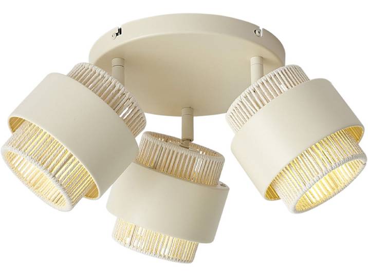 QAZQA kora - Moderne Plafondspot Spotje Opbouwspot - 3 lichts - Ø 43.5 cm - Beige - Woonkamer