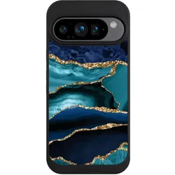 Nivocase Handyhülle für Google Pixel 9 Pro Hülle NIVOpure Case Schwarz Glitzer Look Marmor Trends (Google Pixel 9 Pro), Smartphone Hülle, Schwarz