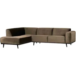 Ecksofa Statement Samt, modernes Design, links, taupe, weicher Bezug, hochwertiger Komfort