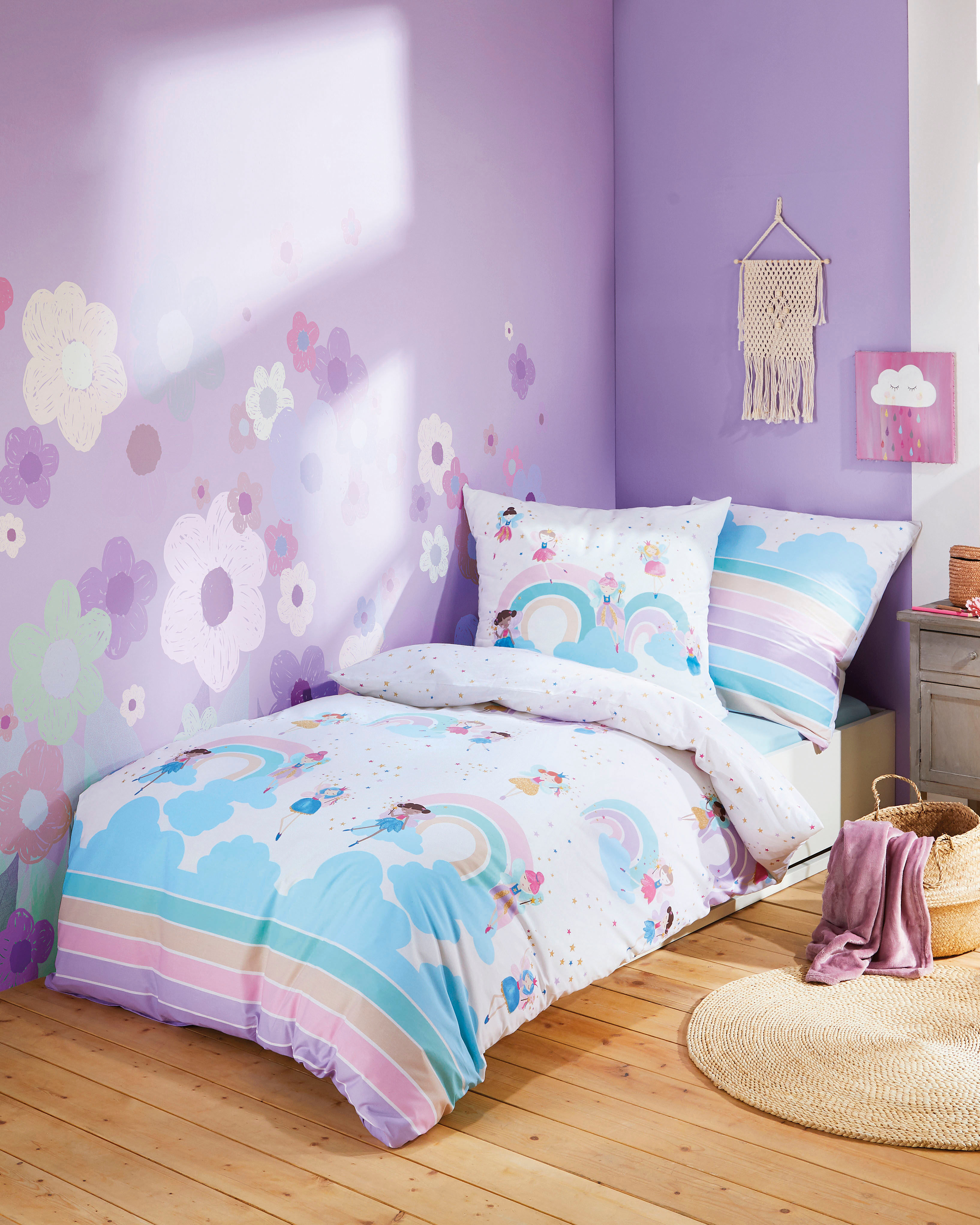 Kinderbettwäsche KAEPPEL "Rainbow Fairies", bunt, B/L: 100cm x 135cm, 1 Stk., 1 Stk., Renforcé, B/L: 40cm x 60cm, 2 Stk., Renforcé, Obermaterial: 100% Baumwolle, Bettwäsche, Kinderbettwäsche, Mit Feen bunt B/L: 100cm x 135cm, 1 Stk., 1 Stk., Renforcé, B/L