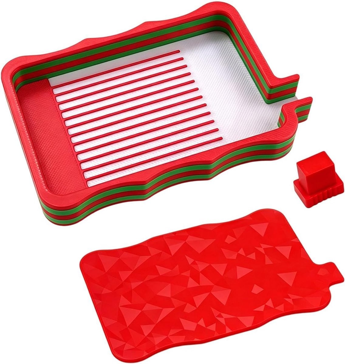Strass Dienblad Knutsel Organizer met Gradiënt Kleur Design in Rood - 102 cm