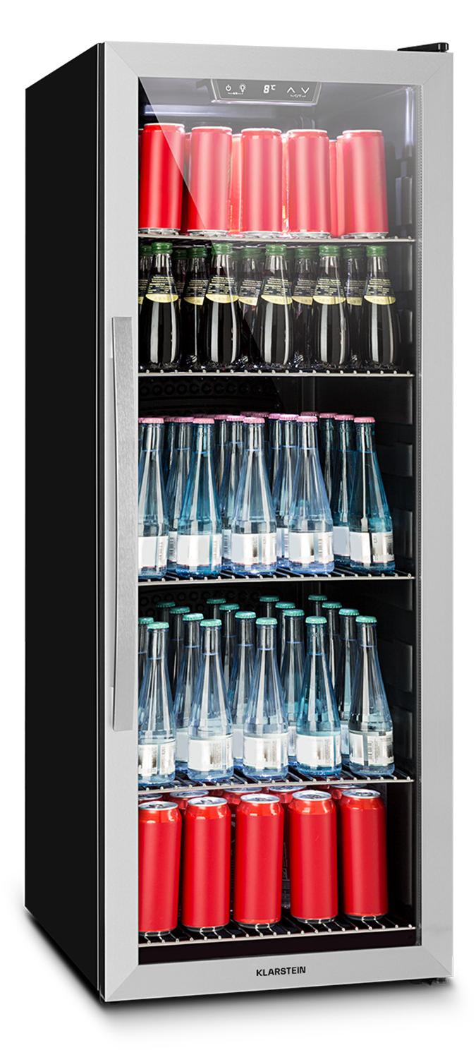 Klarstein Mini Kühlschrank mit Glastür, Mini-Kühlschrank für Zimmer, Getränkekühlschrank Klein mit Verstellbaren Ablagen, Kleiner Kühlschrank 171 Liter, Indoor/Outdoor Kühlschrank Leise
