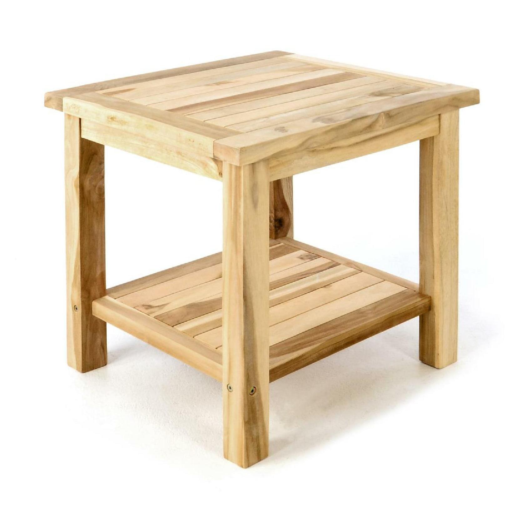 VCM Blumenhocker Beistelltisch Gartentisch Teakholz Blumentisch Balkontisch Maße 50 x 50 cm
