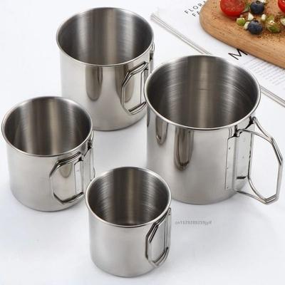 Uplift Essentials Stainless Steel Camping Cup Portable Outdoor Water Mug With Handle 500ml