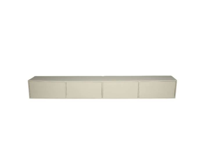Long meuble tv suspendu bois sable 4 portes
