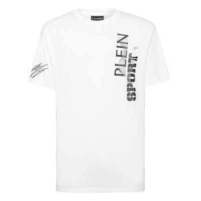 T-Shirt PLEIN SPORT "Wave", Herren, Gr. L, weiß (01, weiß), Obermaterial: 100% Baumwolle, Shirts T-Shirt