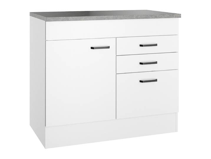 Meuble sous évier sans évier 100 x 88 x 60cm Blanc/Blanc