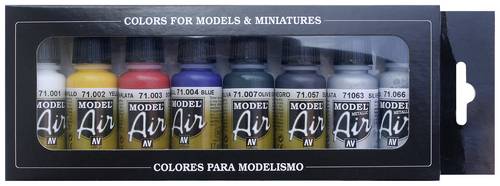 Vallejo 71174 Modellbahn-Abtönfarbe Weiß, Gelb, Rot, Blau, Olive-Grün, Schwarz, Silber (metallic), Gold (metallic) 1St.