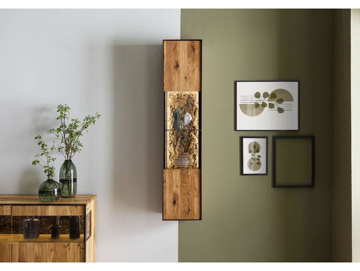 Vitrine murale 30x30x140 en bois de Chêne naturel huilé STARNBERG #06