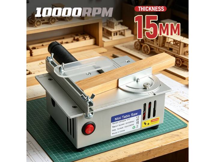 Scie à table miniature multifonctionnelle 10000 tr/min, machine de découpe haute vitesse pour le bois, le plastique et le métal, projets de bricolage