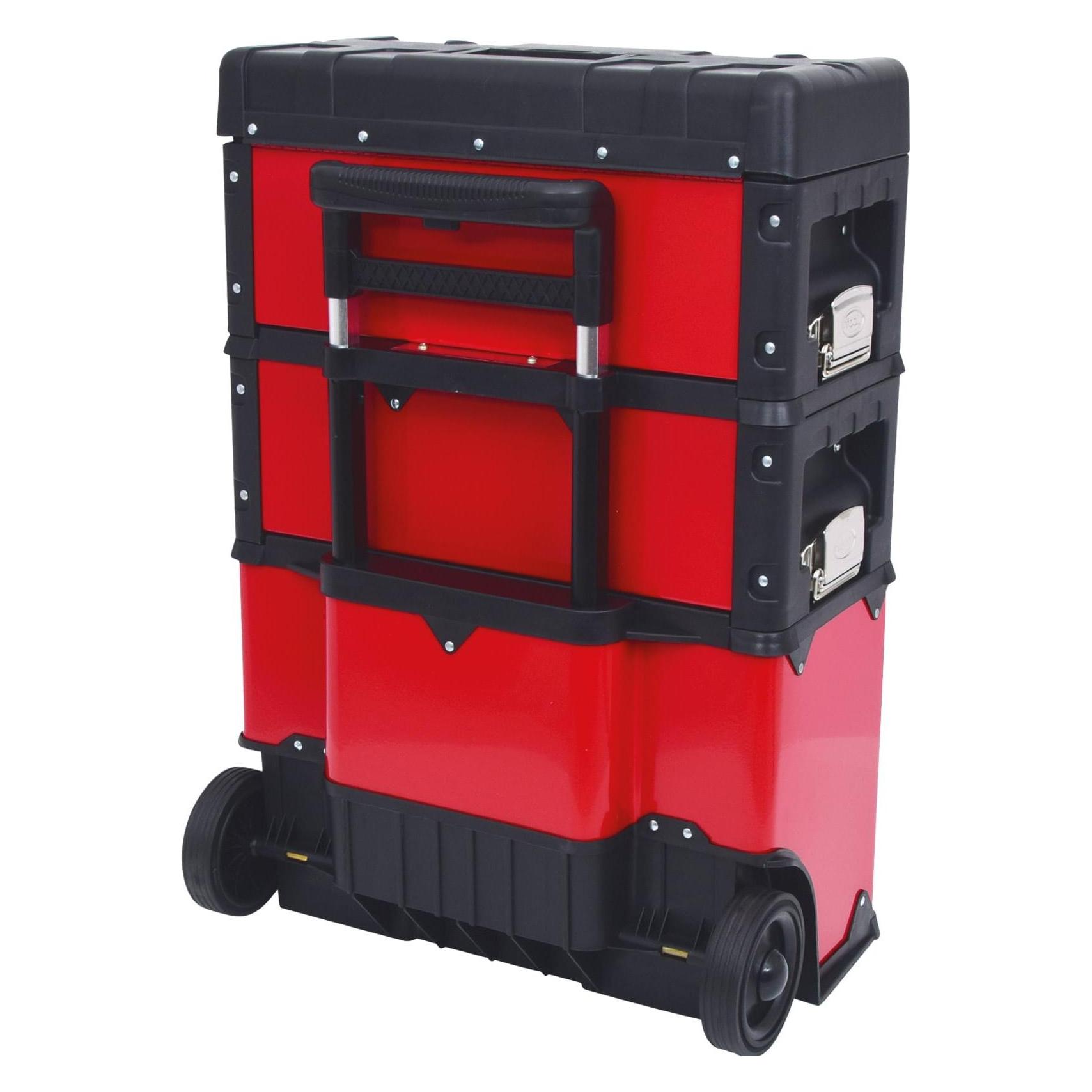 KS Tools Fahrbarer Kunststoff-Stahlblech-Werkzeugkasten (3x) (850.0340)