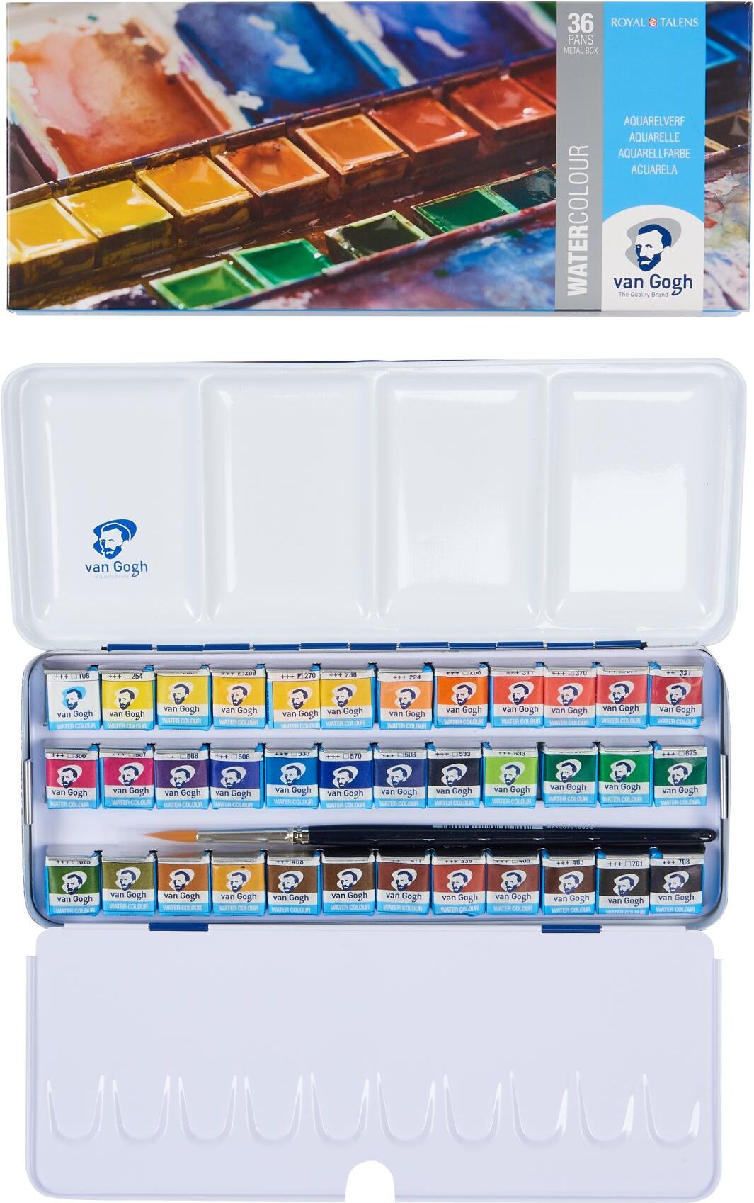 Aquarellfarbe "Van Gogh Malkasten 36er-Set, Mehrfarbig", bunt (mehrfarbig), Farben, Aquarellfarbe mehrfarbig Einheitsgröße