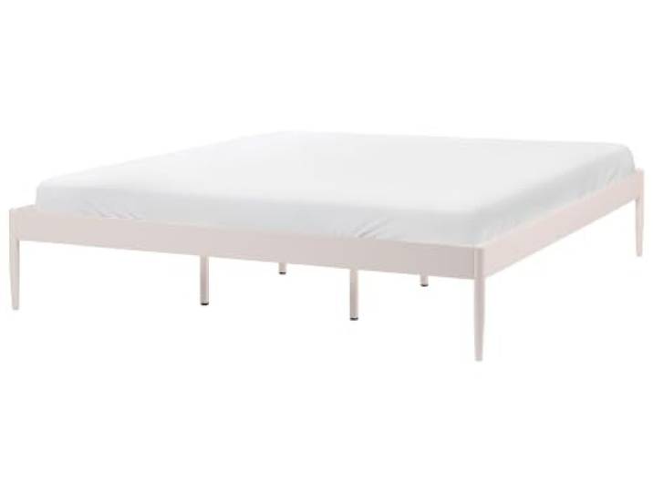 Beliani Metallbett mit Lattenrost 180 x 200 cm Hellbeige modern Industrie-Design Vaurs
