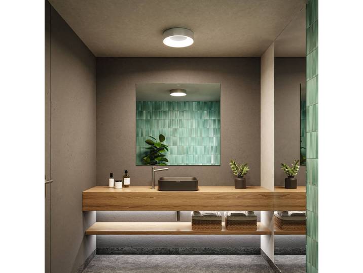 Paulmann Deckenlampe Casca, dimmbar, alu / grau / zink, für Badezimmer, Metall, Modern, Deckenlampe