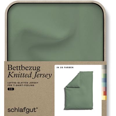 Schlafgut "Premium Bettbezug Knitted Jersey (1 St)" Ton-in-Ton Reißverschluss, Bio-Baumwolle mit Elasthan, Uni, OEKO Tex