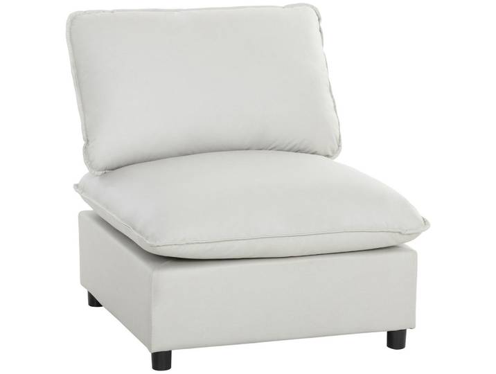 Homcom Sessel aus Kunstleder & Schaumstoff Grau, Kunststoff, Füllung: Schaumstoff,Schaumstoff, einzeln stellbar, 74x78x85 cm, Wohnzimmer, Sessel, Ohrensessel