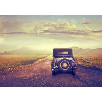 Fototapete PAPERMOON "Oldtimer in der Wüste", bunt, B:3m L:2,23m, Vlies, Tapeten