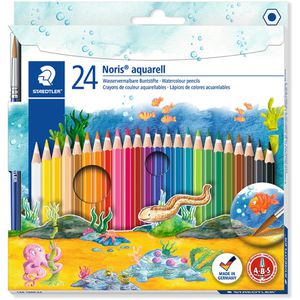 Staedtler Aquarellstifte Noris Aquarell 144 10NC24, farbig sortiert, 24 Stück