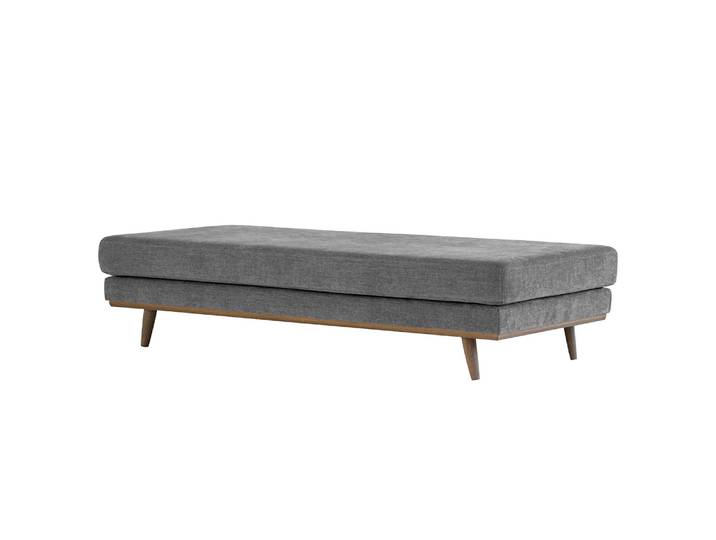 Banc capitonné 180 x 43 x 81cm Gris/Gris foncé Tissu Cieli: Gris foncé