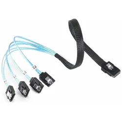 PowerGuard Mini SAS SFF-8087 to 4x SATA 7-Pin Breakout Cable 1m (100 cm, Mini-SAS, SATA), Interne Kabel (PC)
