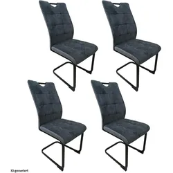 HTI-Living, Stühle, Schwingstuhl Mateo Grau 4er-Set (4x)