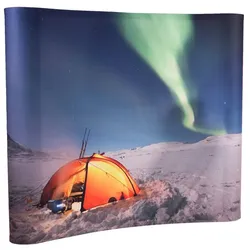 Pop-Up Textil Premium 3x3 Curved rund Seiten-Druck