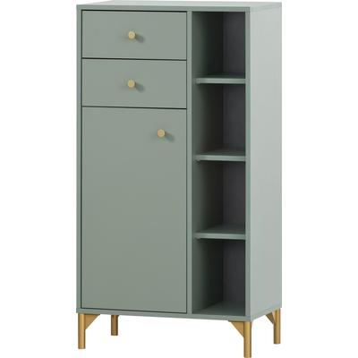 Midischrank WELLTIME "Ando, Midischrank, Made in Germany, B: 60,2 cm", grün (pistazie), B:60,2cm H:114,4cm T:33cm, FSC-zertifizierter Holzwerkstoff, Schränke, Midischrank, Solide Verarbeitung - Dieses Produkt ist in Deutschland gefertigt