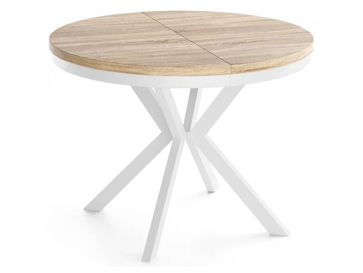 ESSTISCH Cloud runder ausziehbarer, Sonoma Eiche 120-200/120/76 cm