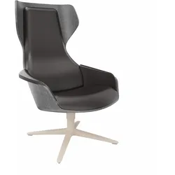 Sedus se:lounge Loungesessel Leder - Leder Elephant (PL103) / Anthrazit (V51) / Sandbeige (160)