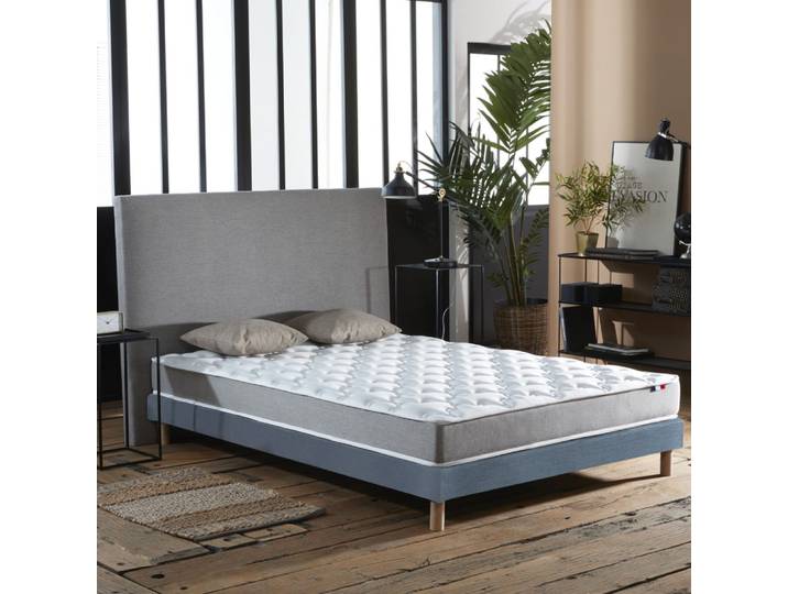 Matelas mousse ferme reversible sommier 140x190 sommier bleu
