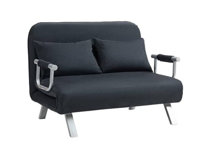 HOMCOM 3 in 1 Schlafsofa Schlafcouch 2 Sitzer 185x105cm Schwarz