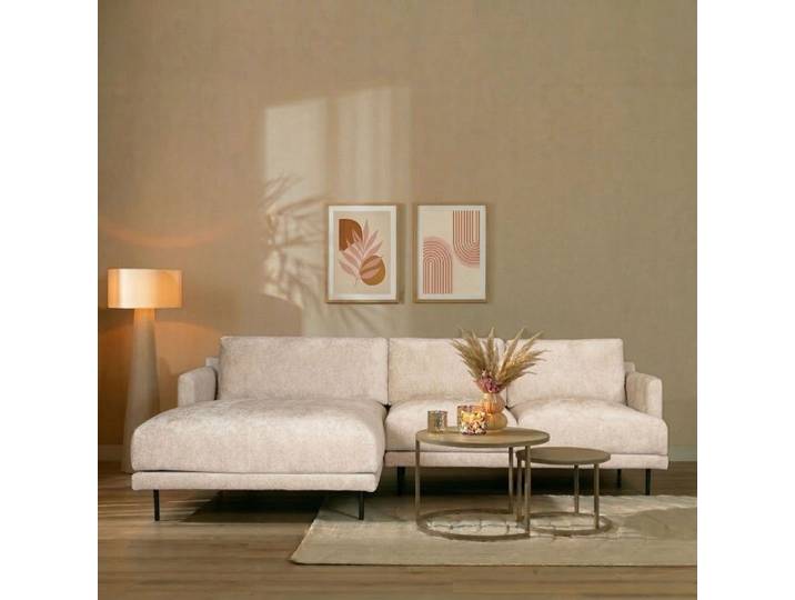 Bronx71 Ecksofa Denver Chenille weiß/beige links