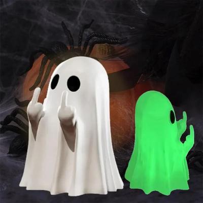 Uplifted Finds Luminous Ghost Figurine Middle Finger Halloween Decoration Car And Home Ornament black