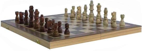 Holzschachspiel - Faltbares Brett - Familienspiele - Schöner Stauraum - 39 cm - Holzfarbe