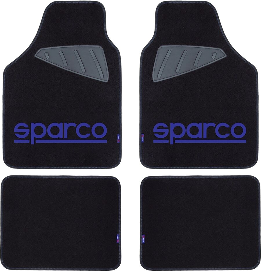 SET TAPPETI MOQUETTE SPARCO NERO/BLU 4 PZ