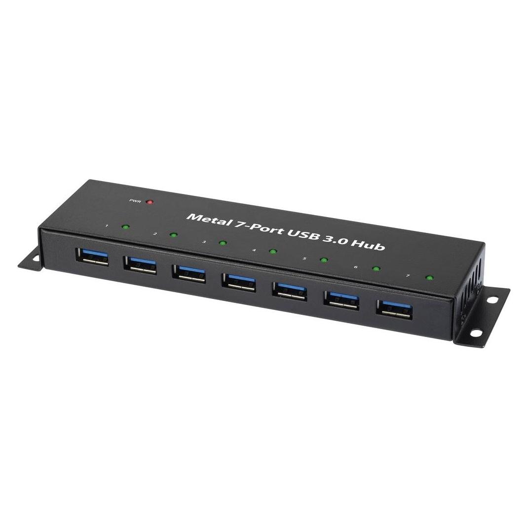 Renkforce 7 Port USB 3 Hub Metall mit Netzteil (USB-A, 7 Ports) (RF-3955359)