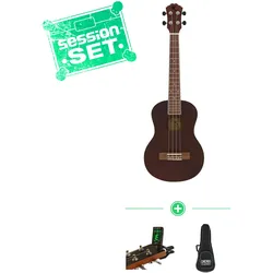 Redwood Candy Tenor Ukulele Fudge Brownie Set mit Ukulelentasche & Clip-Tuner - Ukulele