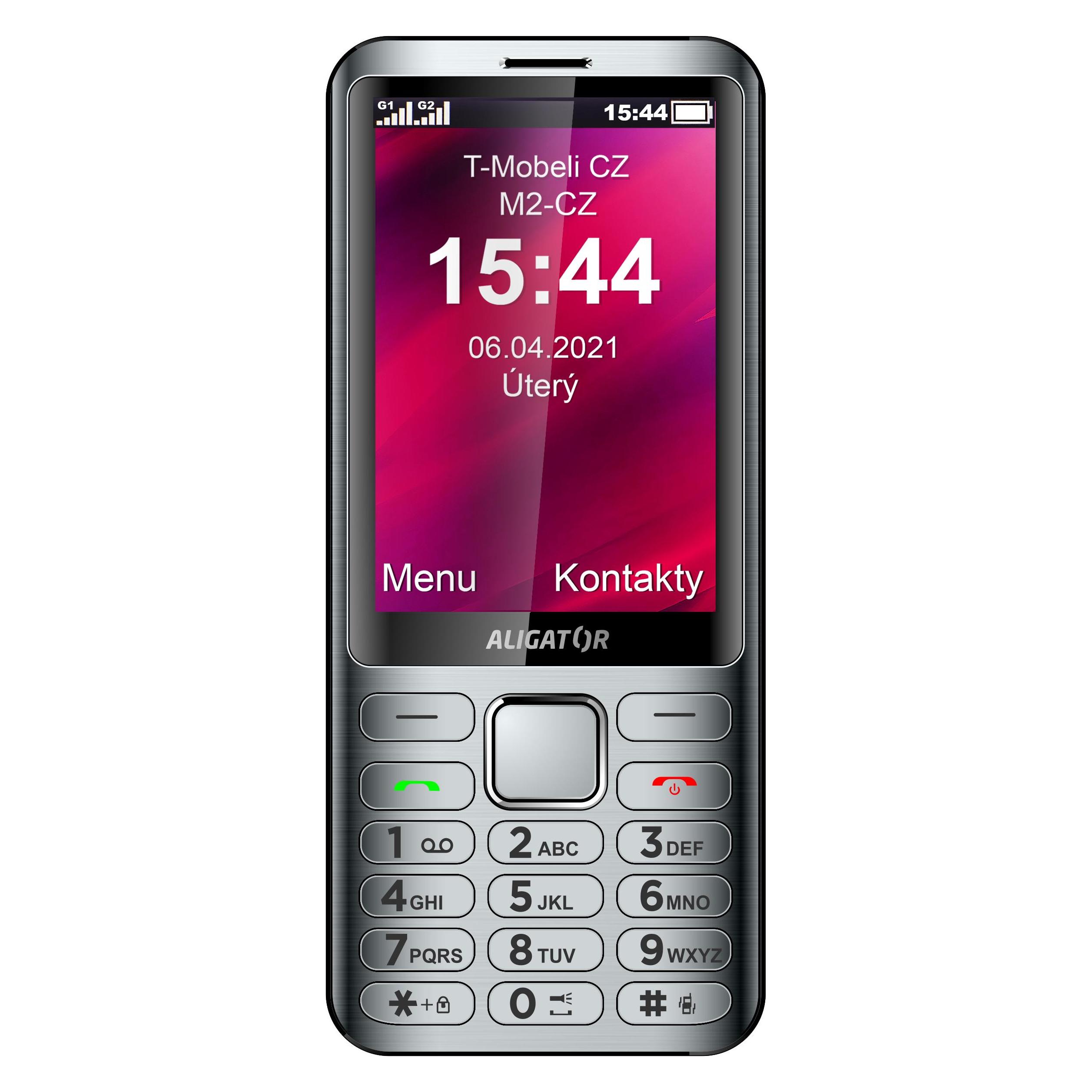 Aligator D950 (3.5") Silver Senior phone (3.50", 2 Mpx) (AD950SR)