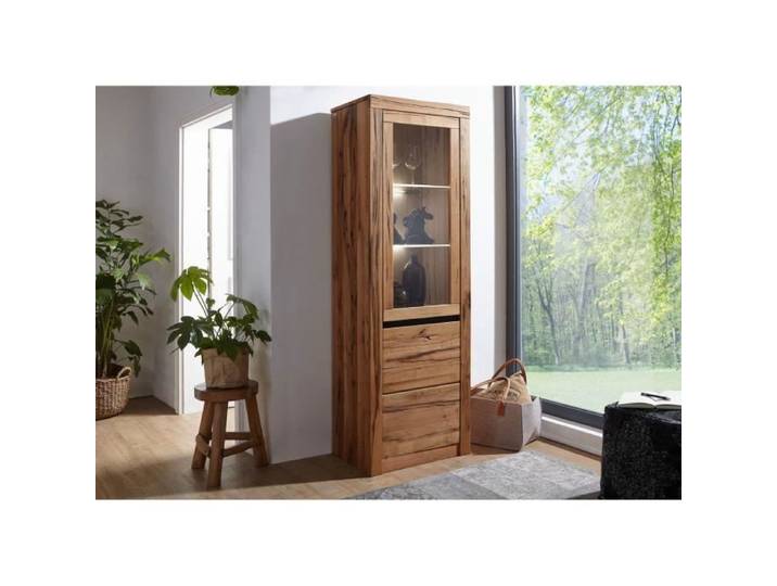 Vitrine - Bois massif de chêne sauvage huilé (Bois naturel) - MONTREUX 120