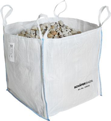 Containersack Big Bag, oben offen, bis 1,5 t, 4 Hebeschlaufen, 1 Stück, B 900 x T 900 x H 900 mm, weiß