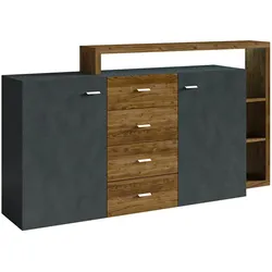 SIDEBOARD Ilyes Grau und Holz