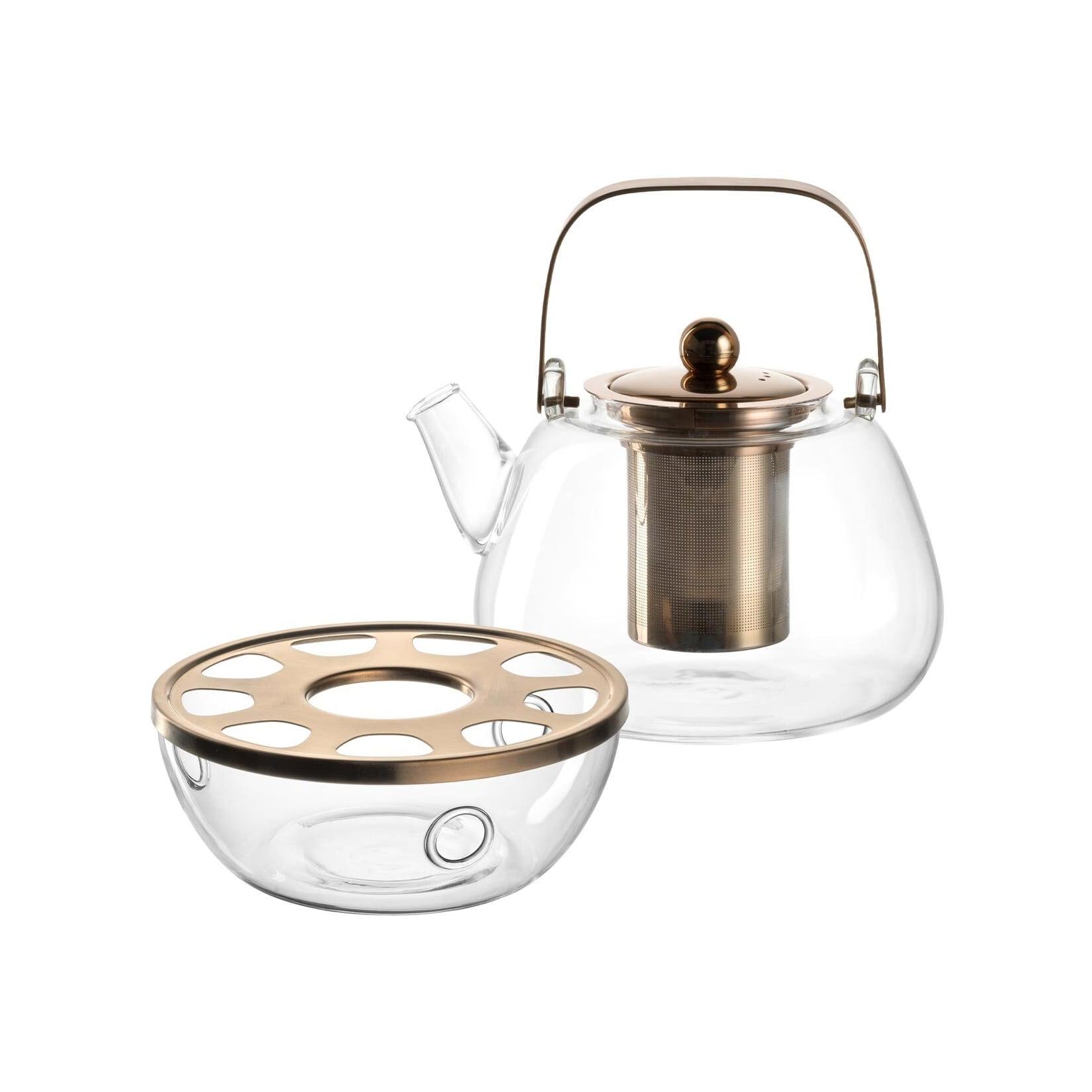Leonardo Teekanne mit Metallhenkel + Stövchen Tè Per Te 1,2 Liter