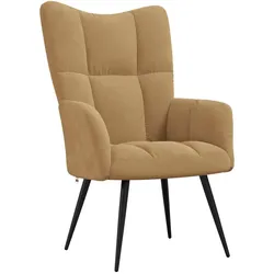 Décoshop26 - Moderner Lounge-Sessel/Sofa in braunem Samt DEC026723 DEC026723