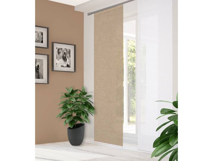 Schiebegardine HOME IN GREEN ESTRA , beige (sand), B:60cm H:245cm, Polyester, Gardinen, Schiebegardine, Digitaldruck, Bambus, recycelt