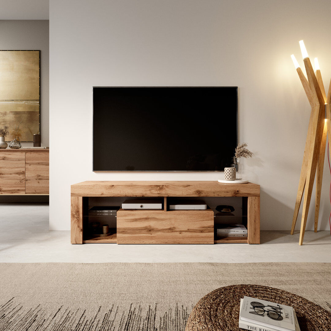 Wade Logan Alarica TV Stand for TVs up to 50'' with LED Lighting Oak Lancaster 50"