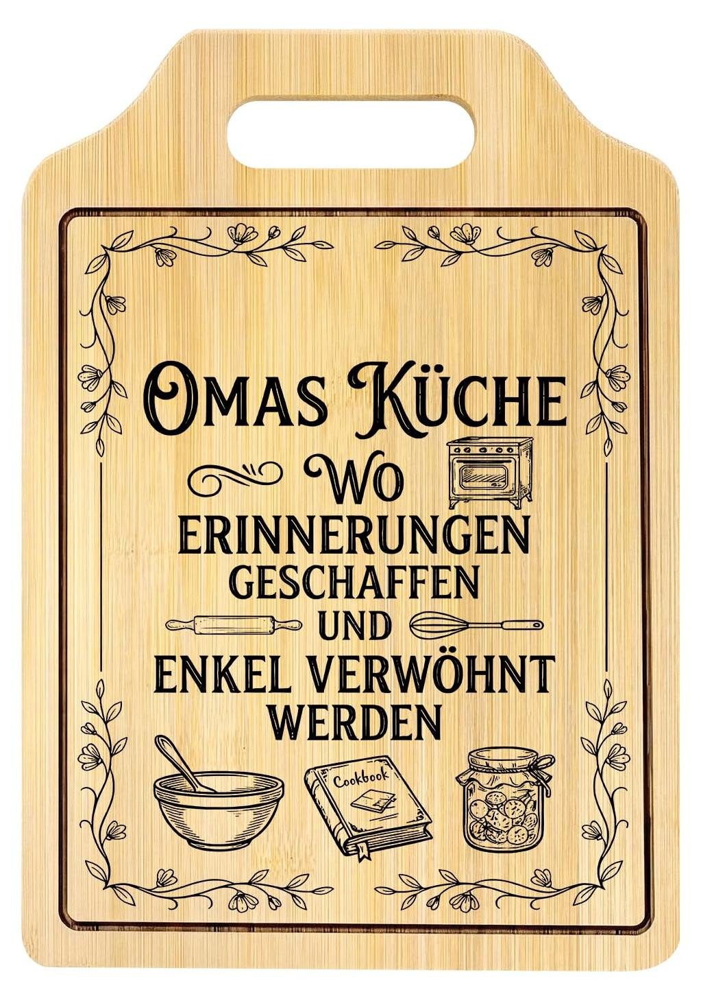 Dripio Bamboe snijplank gegraveerd met Oma's keuken