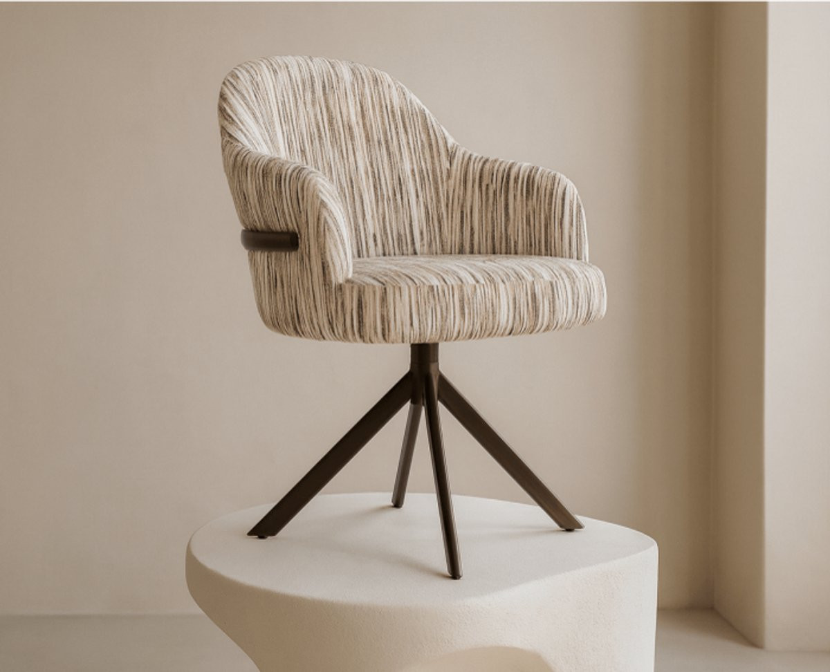 Moods Collection Eetkamerstoel New York met Venus poot in Multigrey en Anodic Brown