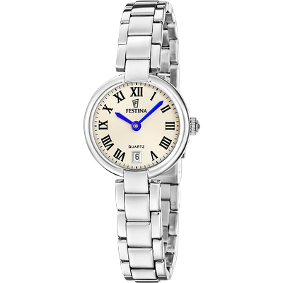 Quarzuhr FESTINA "Mademoiselle", silber (silberfarben, champagnerfarben, champagnerfarben), Armbanduhren, Damen, silberfarben, Quarzuhr, Armbanduhr, Damenuhr, Edelstahlarmband, analog, Tag