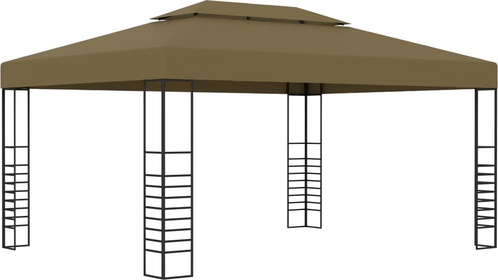 Belüfteter Gartenpavillon Taupe 3x4 m mit Stahlgestell und 180 g/m² Stoffgewicht