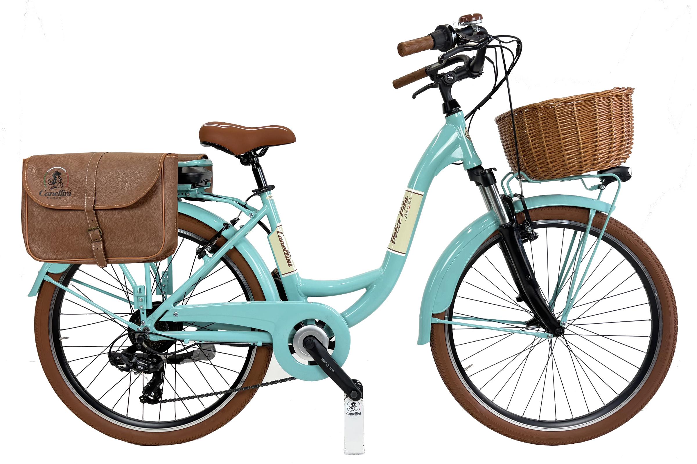 E-bike Venere Dolce Vita 26" mit Korb und Taschen - Tiffany